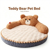 Lit pour animaux de compagnie en forme d'ours mignon, toutes saisons, chaud, pour chat, doux, en peluche, pour chien, lavable, tapis pour animaux, vente en gros