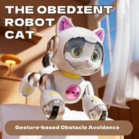 Robot Chat Intelligent 4DRC Y14-2 avec Pulvérisation de Brume Électrique, Chant, Danse et Interaction Tactile, Jouet pour Animaux de Compagnie, Voiture RC 2.4GHz avec Évitement d'Obstacles