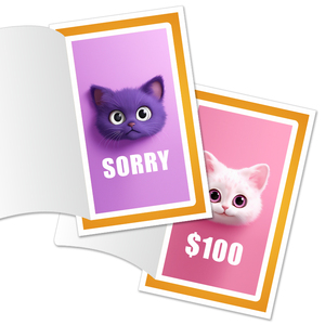 Una oportunidad de ganar TARJETAS DE Pestaña de lotería, impresión digital de color de gato lindo, Impresión de boletos de pestaña de papel de doble capa - Product Image 1