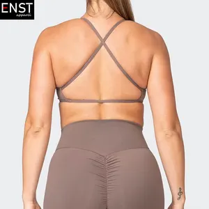 Modisch sexy nachhaltig nackt Gefühl Damen Streifen Rückenhalt Sport-BH für Damen