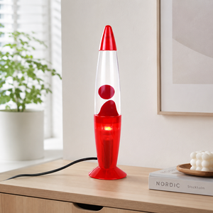 13 Inch Modern Red ABS <strong>Lava</strong> <strong>Lamp</strong> with E14 <strong>Bulb</strong> Base 110-240V Plug-In Night Light <strong>for</strong> Desk Bedroom Living Room - Product Image 5