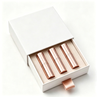 Boîte à tiroir blanche avec logo personnalisé, emballage de luxe rigide pour rouge à lèvres, doublure en velours, boîte cadeau écologique, vente en gros OEM ODM
