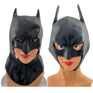 Máscara de látex para hombres adultos superhéroe <span class=keywords><strong>Bruce</strong></span> <span class=keywords><strong>Wayne</strong></span> Dark Knight casco capucha disfraz de Halloween película Cosplay Props - Product Image 5
