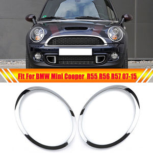 วงแหวนตกแต่งกรอบไฟหน้าบีเอ็มดับเบิลยู 51137149905 สำหรับมินิ R55 R56 07-15 วัสดุ ABS ไม่มีการติดตั้งแบบเจาะ - Product Image 5