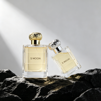 Flacon de parfum carré de luxe 30 ml, flacon de parfum en verre à fond épais 50 ml, flacon de parfum vide en verre avec bouchon
