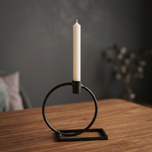 Portavelas de Metal con Anillo, Soporte Decorativo para Velas de Pilar, Centro de Mesa Decorativo para Sala de Estar y Comedor - Product Image 2
