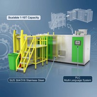 Machine de compostage des déchets alimentaires HangKai, équipement de traitement en acier inoxydable 304, capacité de 1 à 10 tonnes, origine Hebei