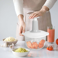 Picadora de Verduras Manual Gloway con Recipiente Grande de 1.5L, Picadora de Carne, Frutas y Hierbas, Ajo, Cebolla, Prensa Manual