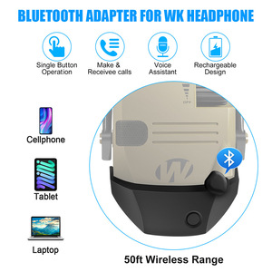 Adaptador de auriculares Bluetooth táctico con cancelación de ruido sobre la oreja y auriculares con micrófono para una comunicación clara - Product Image 5