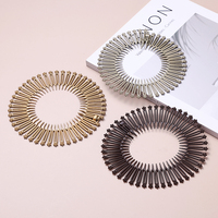 Peignes à cheveux circulaires extensibles en plastique souple Taimeng, populaires et faciles à utiliser, disponibles en tailles 12,5 cm/14,5 cm/15,5 cm, motif écaille de tortue