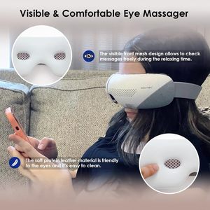 เครื่องนวดตาสีขาวพร้อมความร้อนเพื่อบรรเทาอาการไมเกรน ของขวัญเพื่อการผ่อนคลายที่สมบูรณ์แบบสำหรับผู้หญิงในวันเกิด - Product Image 2