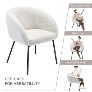 <span class=keywords><strong>Fauteuil</strong></span> d'appoint moderne avec fausse <span class=keywords><strong>fourrure</strong></span> et pieds en métal pour bureau à domicile, chambre ou salon - Mobilier de maison - Product Image 5