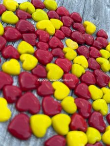 Premium amarillo rojo Rosarita corazón piedras preciosas pares piedras sueltas para joyería hacer pendientes colgante collar anillo artesanía a granel - Product Image 2