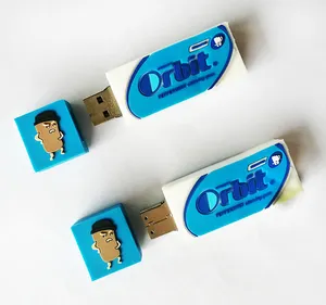 Customized OEM PVC bubble gum USB flash memory stick pen thumb drives for food company promotion Advertising Marketing giveaways