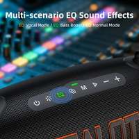 Enceinte sans fil d'extérieur Zealot P16 60W avec effet lumineux RGB, batterie 8000mAh, étanche IPX6, stéréo TWS, égaliseur 3 modes, Type-C, pour la danse et le camping