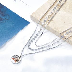 Colliers en acier inoxydable plaqué or à couches croisées, bijoux fins pour la prière - Product Image 6