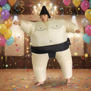 Costume de lutte sumo gonflable réaliste en polyester pour adulte, idéal pour la location lors d'événements d'Halloween - Product Image 1