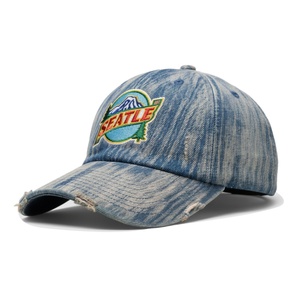 OEM Custom Washed Cotton 6 Panel Golf Baseball Cap Unstructured Embroidered <b>Dad</b> <b>Hats</b> Wholesale for Men - Product Image 1