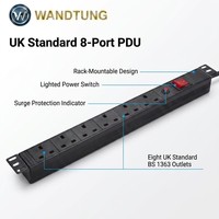 Unité de distribution d'alimentation compacte à 6 prises, 1U, PDU pour rack, prises universelles, disjoncteur pour armoire réseau