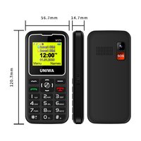 Teléfono para Personas Mayores UNIWA V171, Doble SIM, Teclado Qwerty, Botones Grandes para Números de Emergencia y Familiares, 1000mAh, Radio FM Inalámbrica, Base de Carga