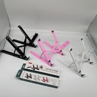 Support d'ordinateur portable pliable en plastique QD 2 en 1 avec support de téléphone, réglable en hauteur, pour tablettes et PC de 10 à 15,6 pouces