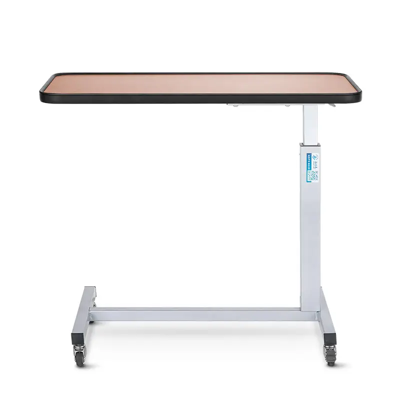 अस्पताल Homecare ऊंचाई समायोज्य लकड़ी हाइड्रोलिक पहियों के साथ बिस्तर टेबल पर A039