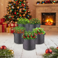 Sacs de culture réutilisables en fibres végétales durables, pots de fleurs, pots de culture pour légumes et fruits, capacité de 400 ml, 30x26 cm, noir, style ferme