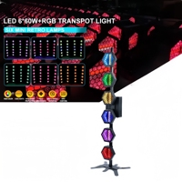 Projecteur LED rétro 6x50W à 6 yeux avec effet flash COB et wash, lumière de scène pour arrière-plan, avec support pour DJ, bar, spectacle, événement