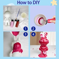 Populaire bricolage blanc Offres Spéciales fluide lapin ours résine moule à la main peint à la main 27cm boxe mignon pour enfants adultes