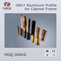 Profilé de cadre en alliage d'aluminium 6063 mince de 20 mm 45 mm pour armoires de cuisine, norme européenne certifiée ISO 9001