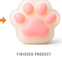 Pendentif en résine en forme de patte de chat rose, jouet en peluche personnalisé pour cadeau et décoration DIY