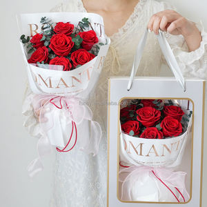 Ramo de Rosas Rojas Naturales Secas, Rosas Eternas Preservadas, para Navidad, Cumpleaños, Día de la Madre, Día del Padre, Día de San Valentín - Product Image 3