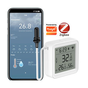 Capteur de température et d'humidité Tuya avec sonde externe, hygromètre intelligent Zigbee pour réfrigérateur, piscine, thermostat, alarme - Product Image 1