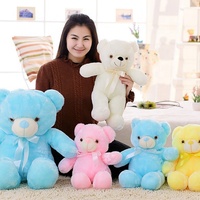 Ours en peluche en coton rembourré avec lumière LED Cadeau de la Saint-Valentin Ours en peluche LED personnalisé