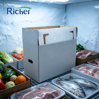 Carton ondulé robuste enduit de cire pour le transport de viande et de volaille congelées, emballage étanche pour la chaîne du froid, empilable pour congélateur