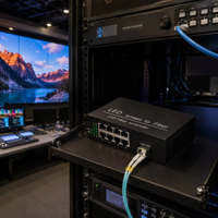 Convertidor de Fibra Óptica Gigabit de 8 Canales Directo de Fábrica con SFP+ Hot Swap para Pantallas LED