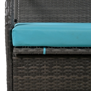 2-in-1 Convertible Modern HDPE Outdoor Picnic Upholstered <b>Bench</b> <b>Table</b> 57.1" Loveseat Portable - Product Image 6