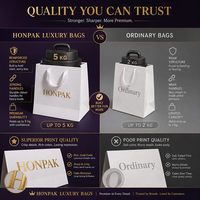 HONPAK Sacs à provisions de luxe écologiques Marque élégante-Logo personnalisé et ruban imprimé en gros