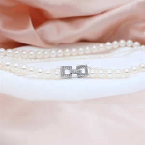 <b>Charming</b> and Sophisticated 925 Silver Pearl <b>Necklace</b> High Quality 7mm Diameter Pearls - Product Image 3