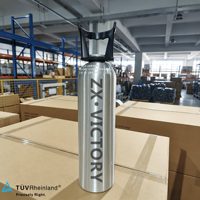 Cylindre de CO2 en aluminium sans soudure TPED AA6061 de 0,6L, 2L, 4L, rechargeable, pour boissons gazeuses, vente en gros OEM, CGA320, directement de l'usine ZX