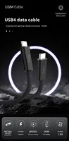 Cable de Carga USB4 Coaxial Thunderbolt USB C de Alta Velocidad 40Gbps, 5A, Carga Rápida, Trenzado de Nailon, PD, para Banco de Energía, Cámara, Computadora