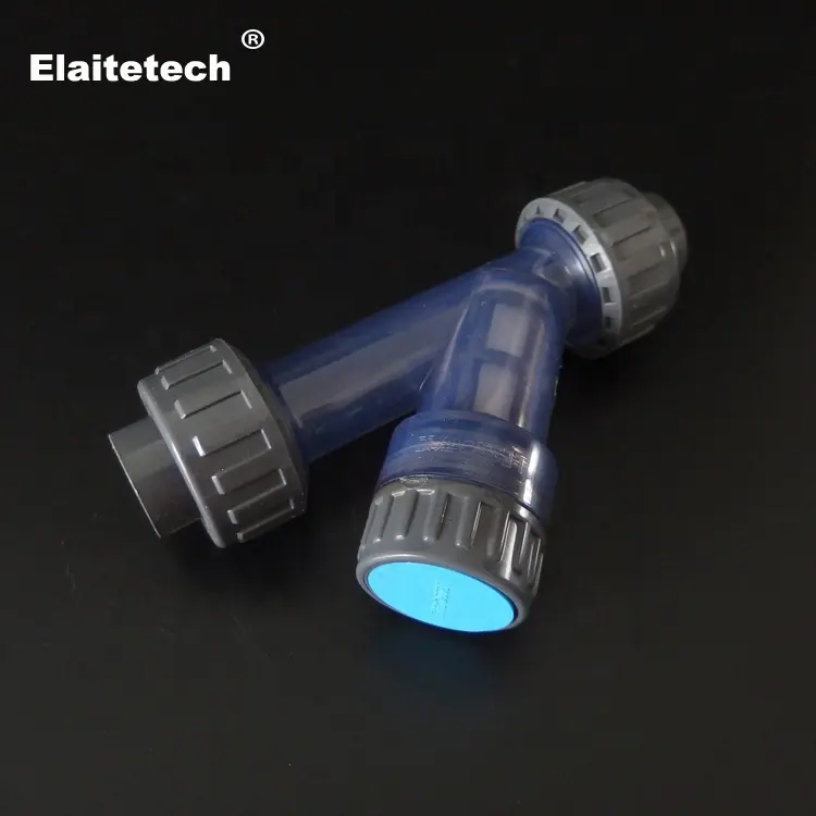 Flangeado tipo de acessórios para tubos UPVC plástico PVC transparente tipo Y coador