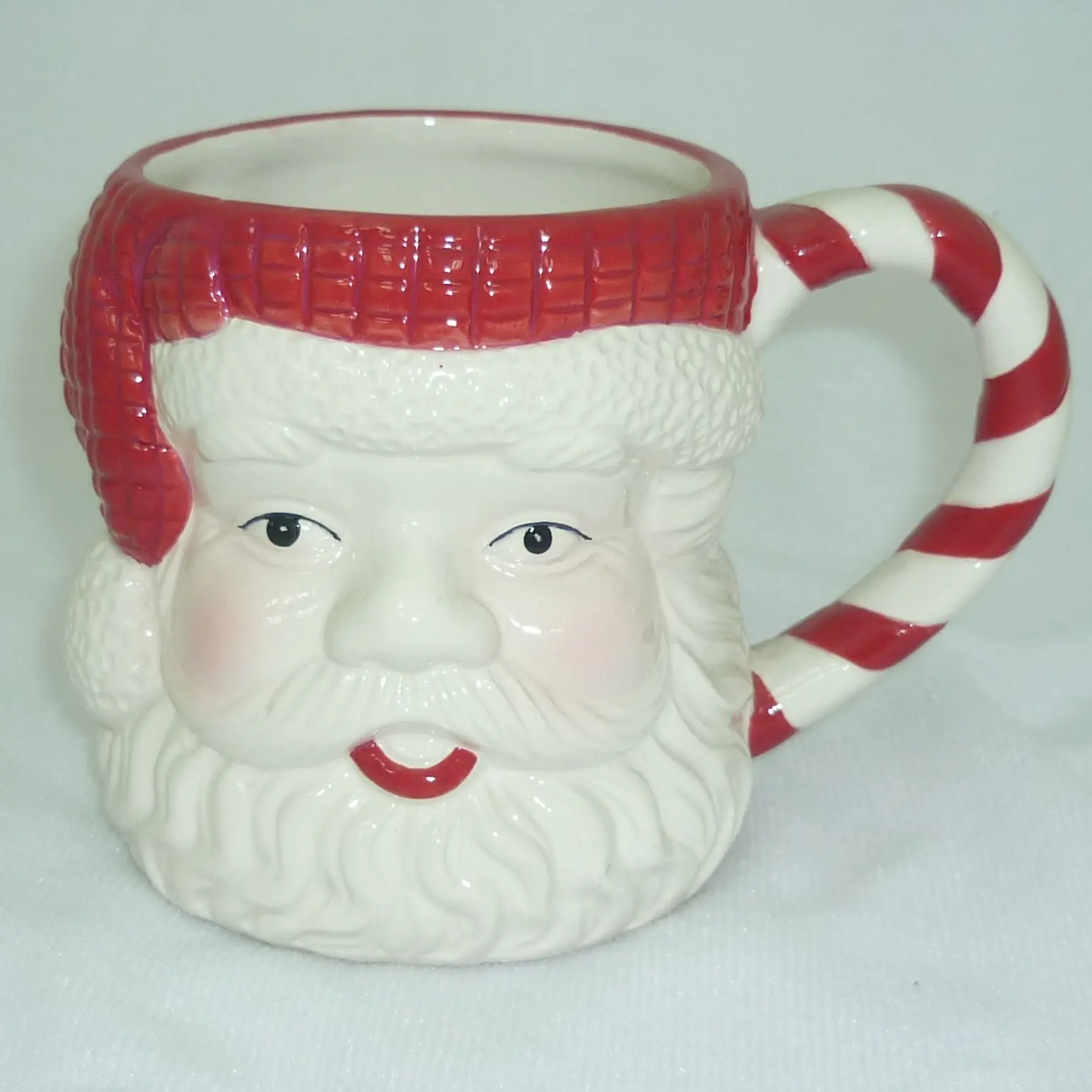 Sparkle Siêu Dày Lãng Mạn Giáng Sinh Gốm Dolomite Tùy Chỉnh Màu Sắc Santa Claus Đầu Hình Dạng Mugs Với Handgrip