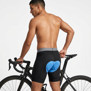 Pantalones Cortos de Ciclismo Ajustados Negros para Hombre con Almohadilla de Gel Azul, Spandex, Nailon, Estilo Brief que Absorbe la Humedad - Product Image 1