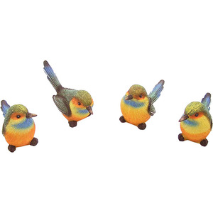 Estante colorido con figuras de pájaros sentados y una figura de cola azul para decoración del hogar - Product Image 5