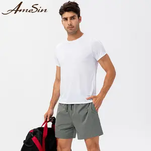 Crew neck Regular Fit Stretch Quick Dry Workout Running Short Sleeve Shirts For Men