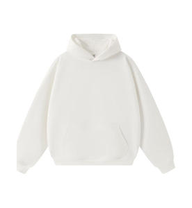 Sweat-shirt à capuche unisexe gris, coupe ample, en coton French Terry, décontracté, pull d'automne avec poche avant, longueur normale - Product Image 2