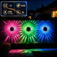 Lampes murales solaires Mandala, design pivoine ajourée, éclairage décoratif extérieur pour jardin, en fer, cadeau de fête pour ambiances festives
