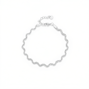 Pulsera Amy Amy Fashion con eslabones de cadena chapada en plata, estilo clásico para mujer, joyería de regalo P2070 - Product Image 5