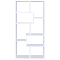 Étagère à 8 cubes asymétriques moderne, bibliothèque à cubes décalés avec dos ouvert, unité de rangement et de présentation contemporaine